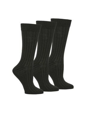 Vince Camuto Men's Wide Rib Crew Socks Black 3 Pack One Size NWT